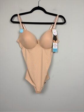 ASSETS by Spanx Low Back Cupped Shaping Bodysuit Nude Large NWT